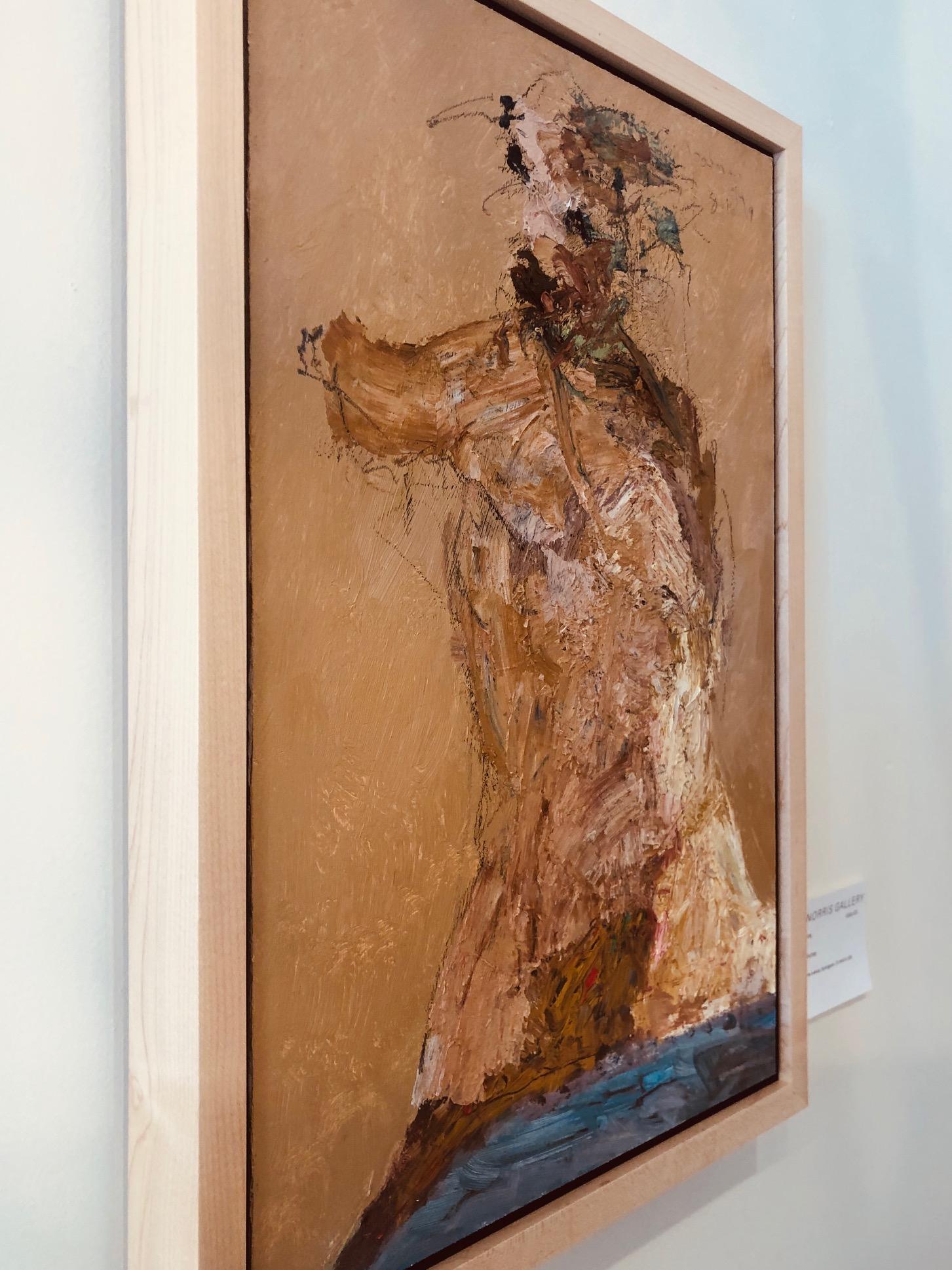 Figure No. 4 2019 / figurative abstract expressionism - Brown Figurative Painting by John Goodman