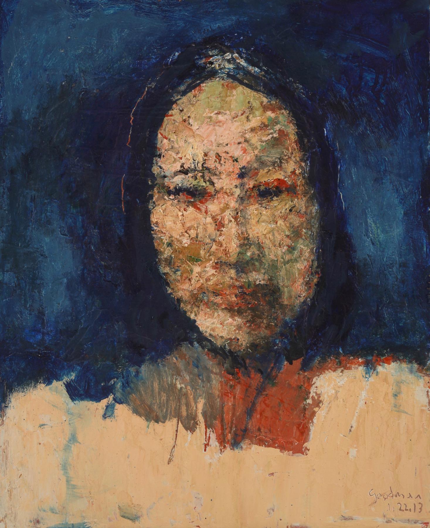 John Goodman Portrait Painting - Head No. 6 Tami, 2018 - oil on wood panel