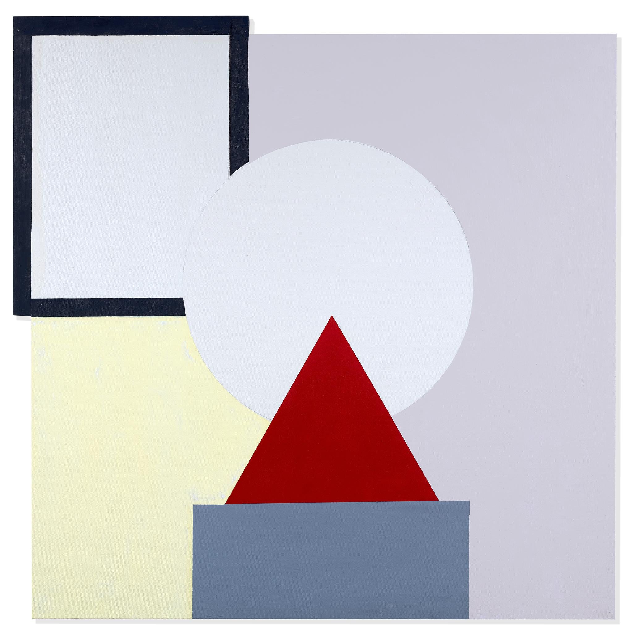 John Goodyear Abstract Painting - Red Triangle on Gray