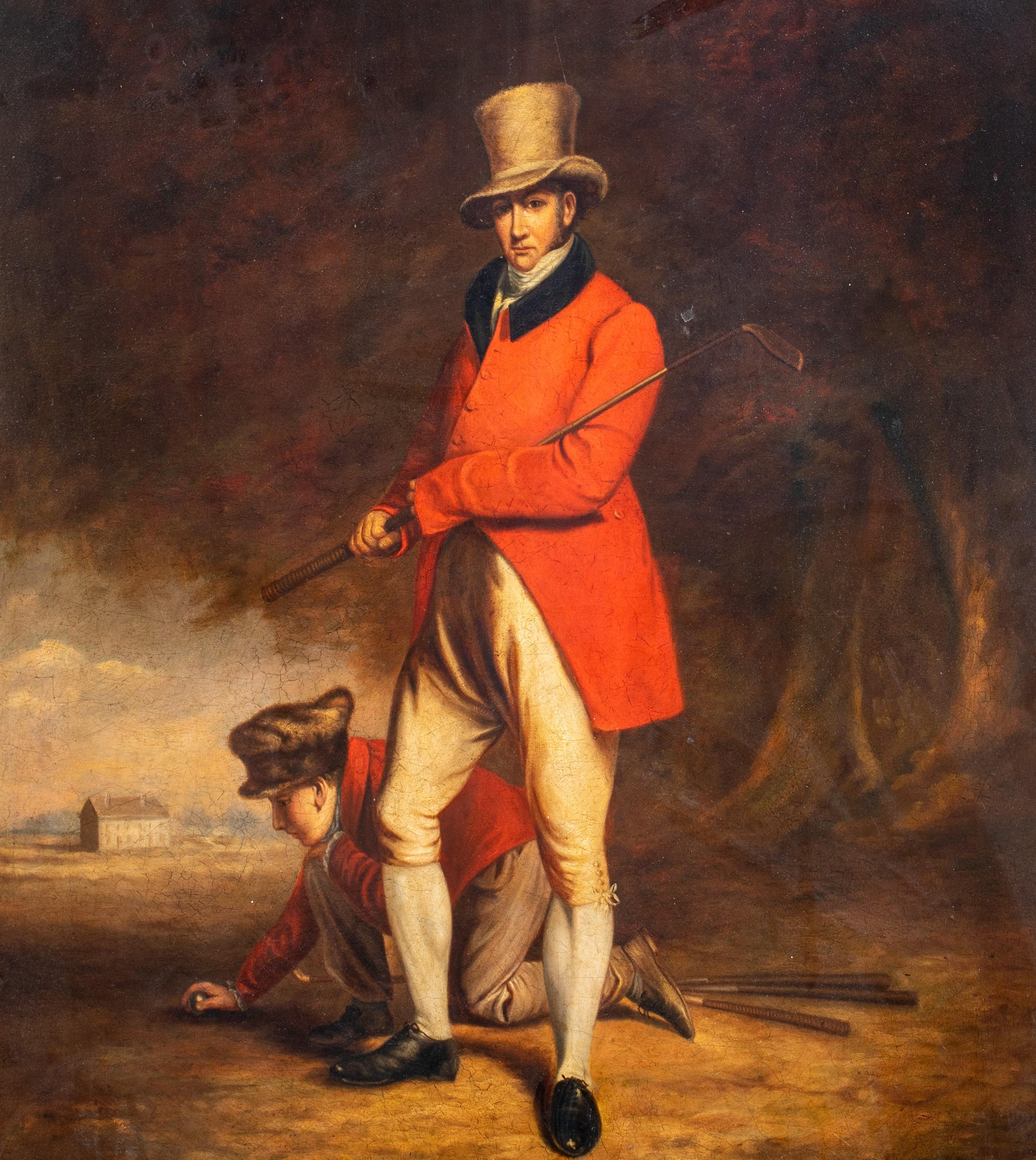 Portrait Of John Taylor, Captain of the Honourable Company of Edinburgh Golfers - Brown Portrait Painting by John Gordon Watson