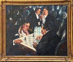 "Chess" Mid-20th Century American Scene Social Realism Modern Art