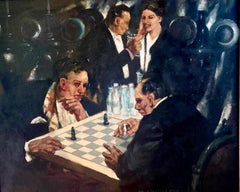 "Chess" Mid-20th Century American Scene Social Realism Modern Art