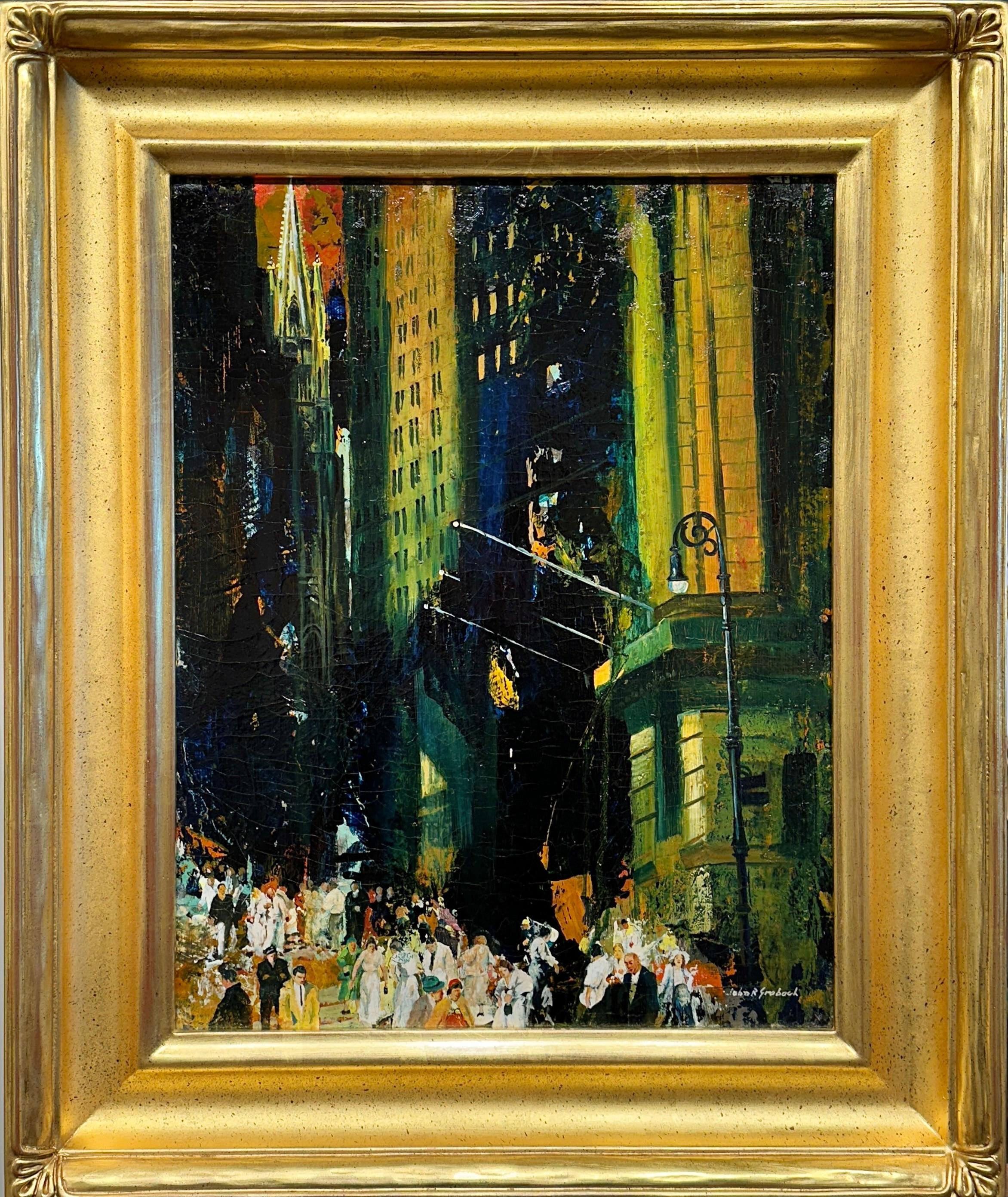 Szene aus New York, angefertigt von John Grabach, Künstler „Trinity Church – Wall Street“ im Angebot 1