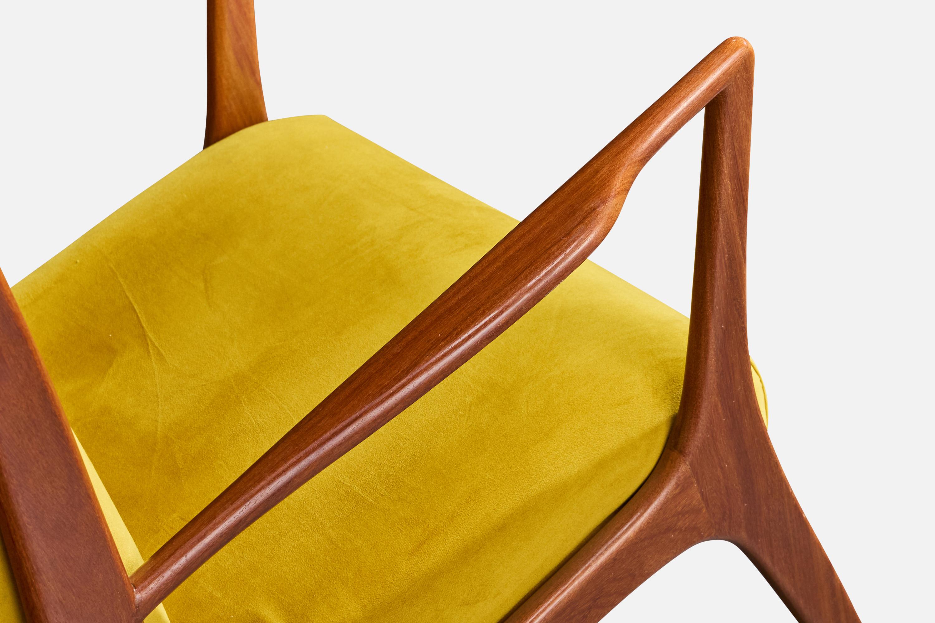 Atribución John Graz, Sillas de salón, Madera, Tela, Brasil, Años 60 en venta 7