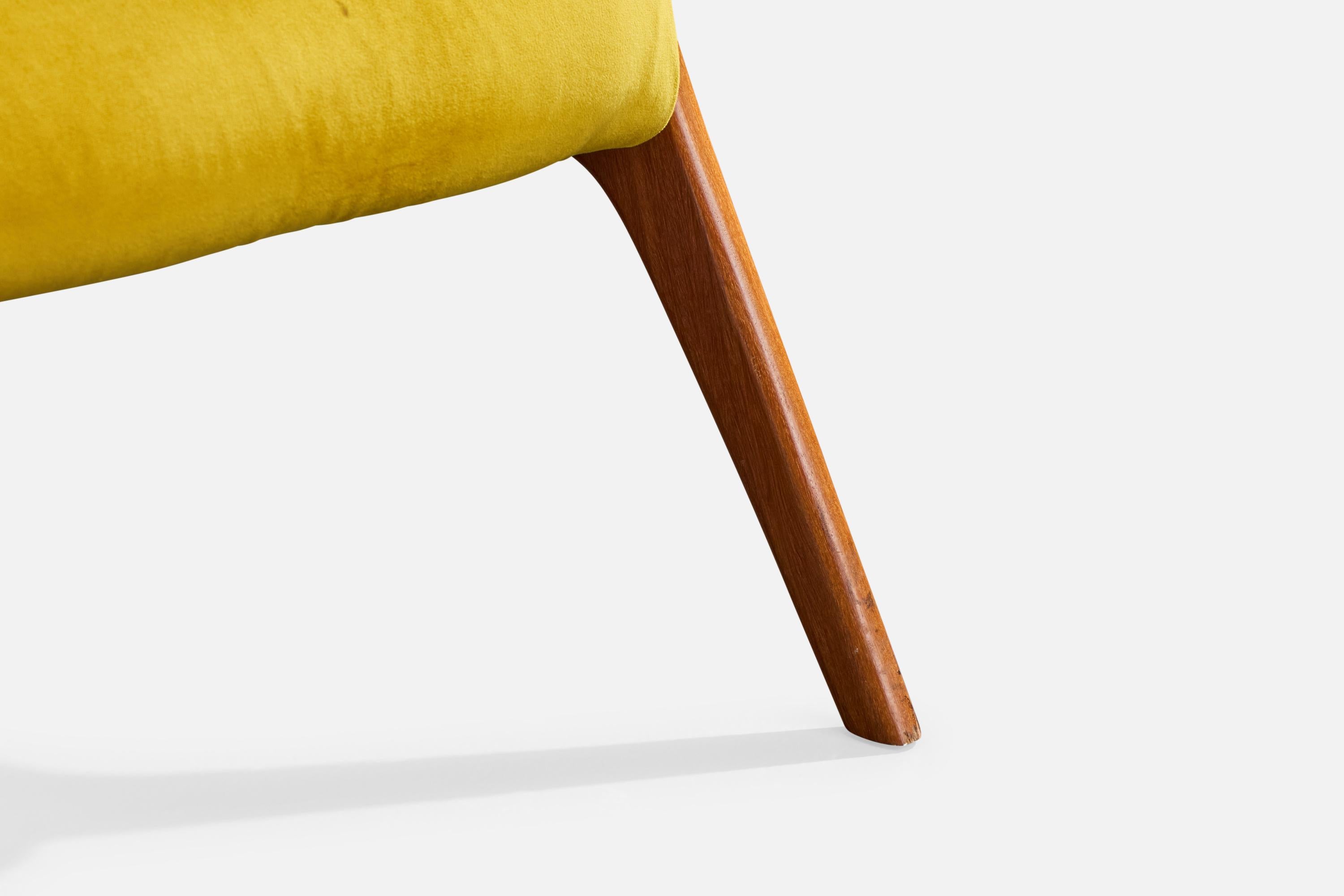 Atribución John Graz, Sillas de salón, Madera, Tela, Brasil, Años 60 en venta 9