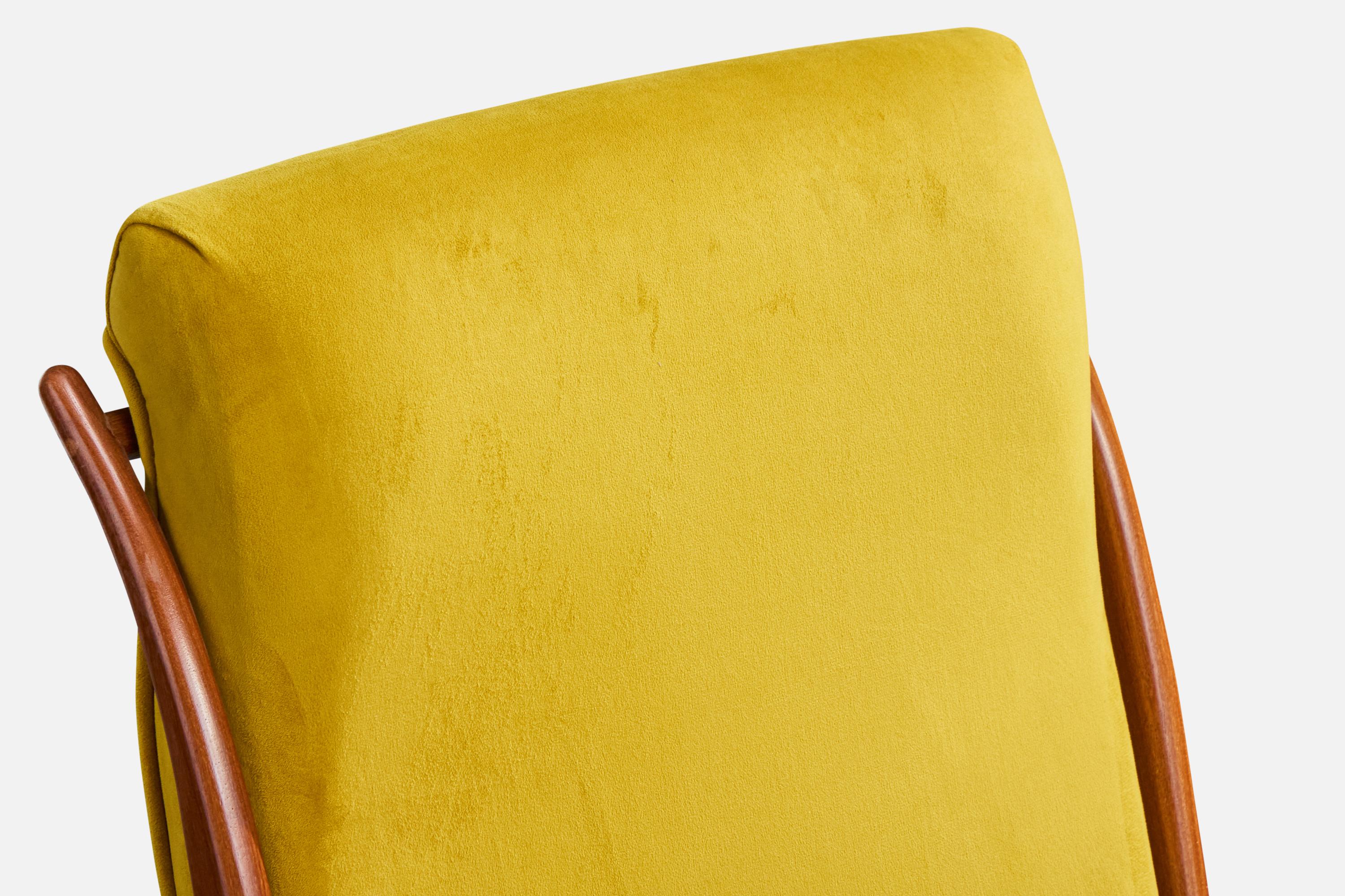 Atribución John Graz, Sillas de salón, Madera, Tela, Brasil, Años 60 en venta 4