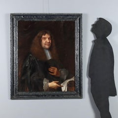 Painting Attributed to John Greenhill Male Portrait Oil on canvas. XVII Century