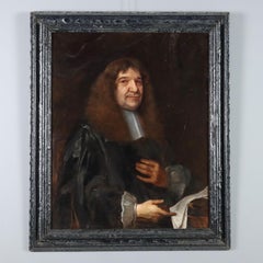 Painting Attributed to John Greenhill Male Portrait Oil on canvas. XVII Century
