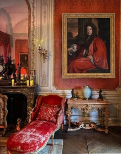Portrait of a Gentleman in Scarlet Robe Holding Flowers c.1675, Oil on canvas