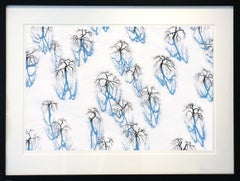 Apple Orchard & Shadows (Photographie de paysage aérien numérique d'archives encadrée)