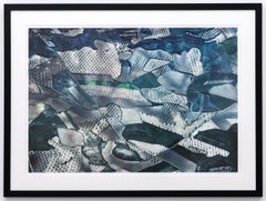 Grey & Green Patchwork (Aerial Landscape Photograph of Farm Fields in Spain)