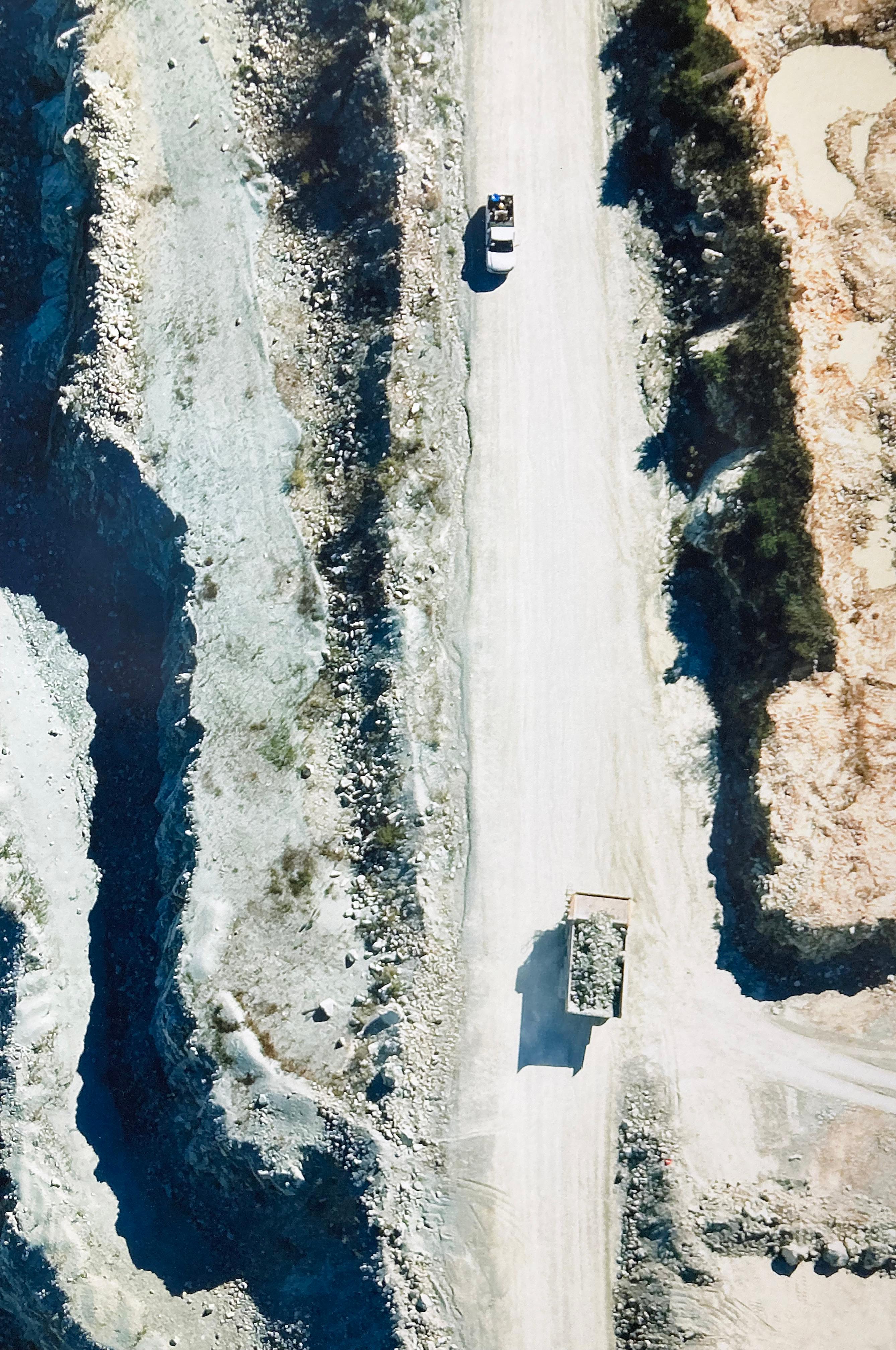 Quarry Near Louisburg (Industrial Aerial Grey Stone Landscape Photograph) For Sale 2
