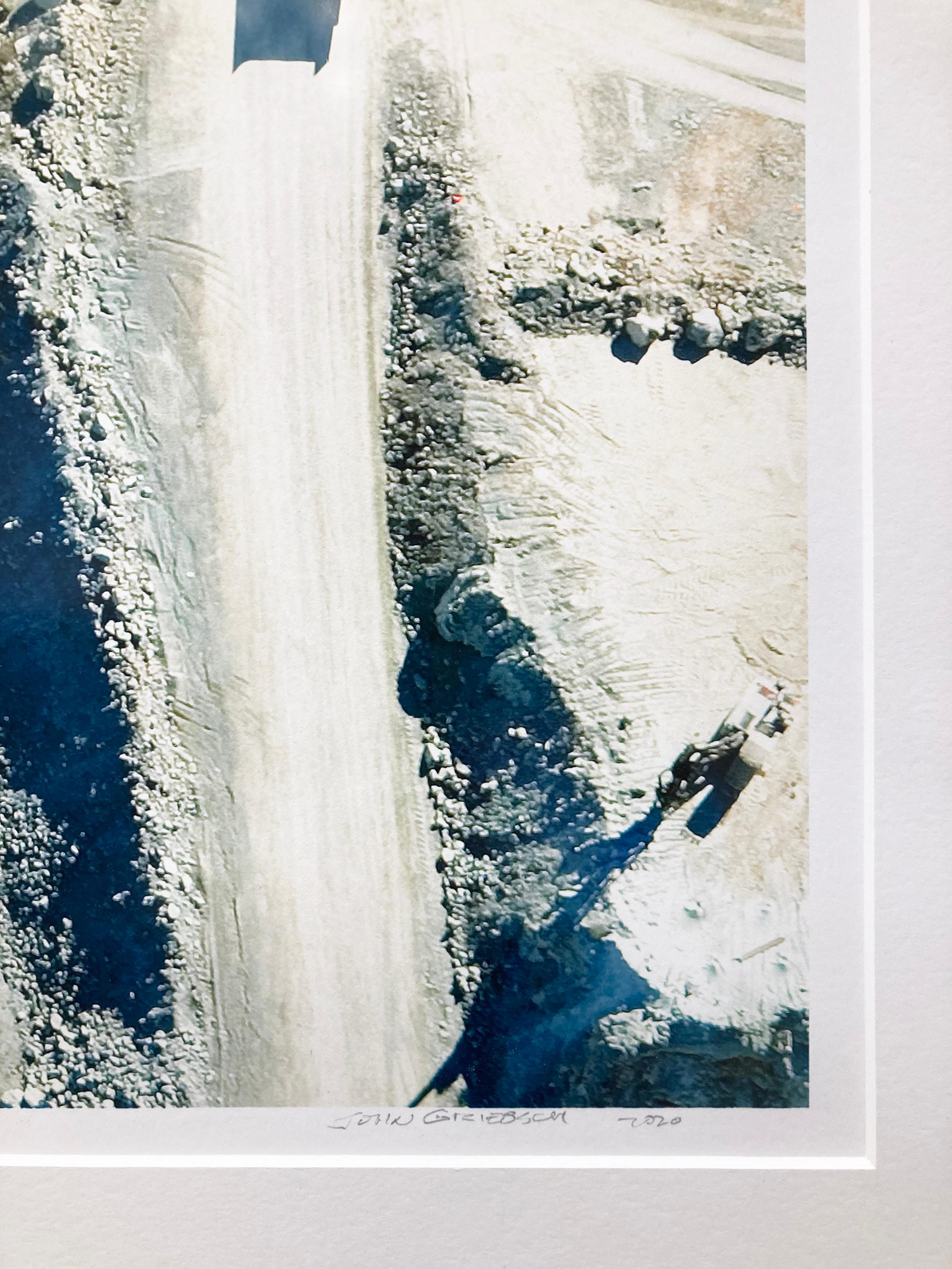 Quarry Near Louisburg (Industrial Aerial Grey Stone Landscape Photograph) For Sale 3