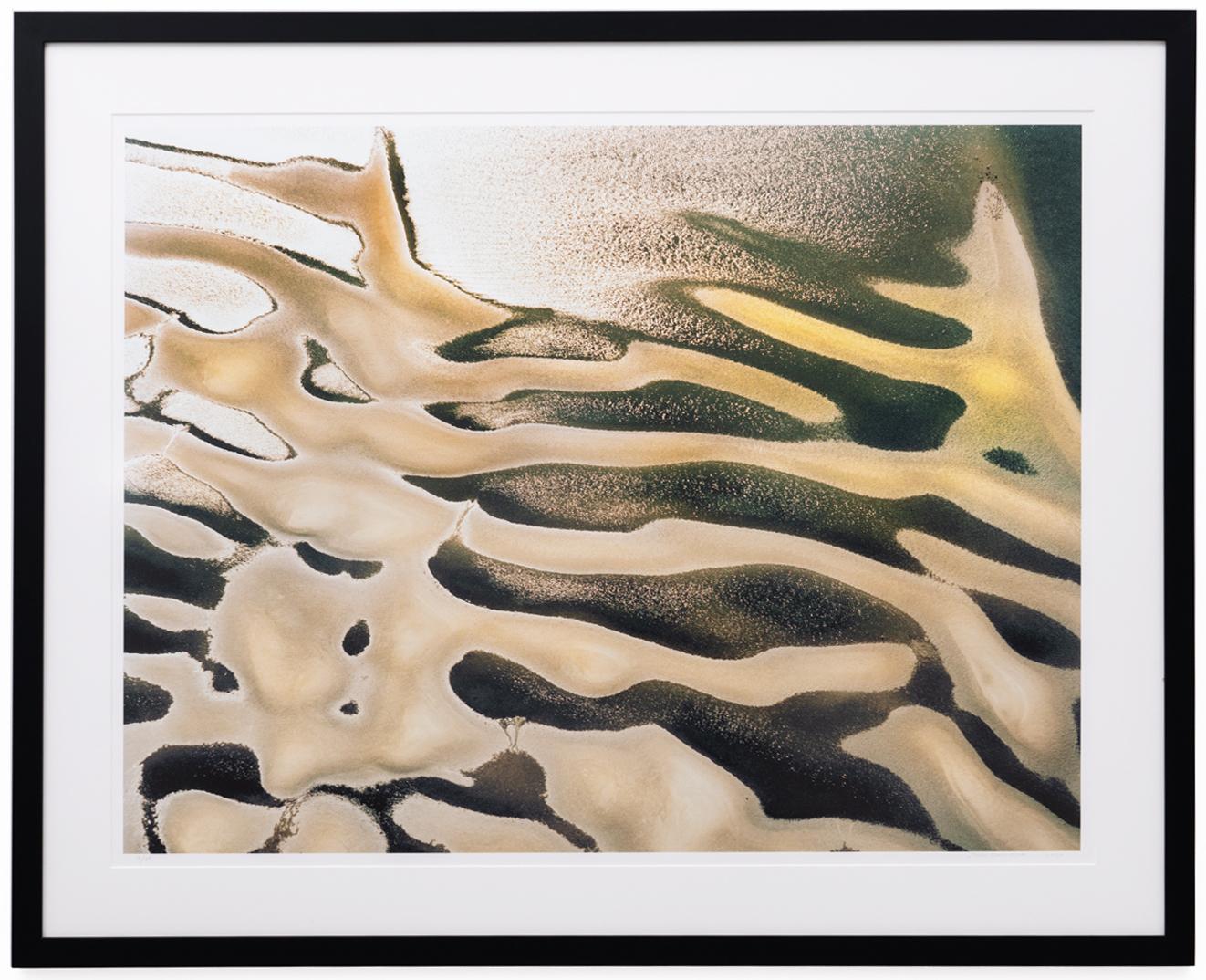 John Griebsch Color Photograph - Underwater Dunes (Aerial Landscape Photograph of Ocean & Sand Dunes)