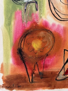 John Grillo 1947 Surrealista Gouache, inchiostro e matita Astratto