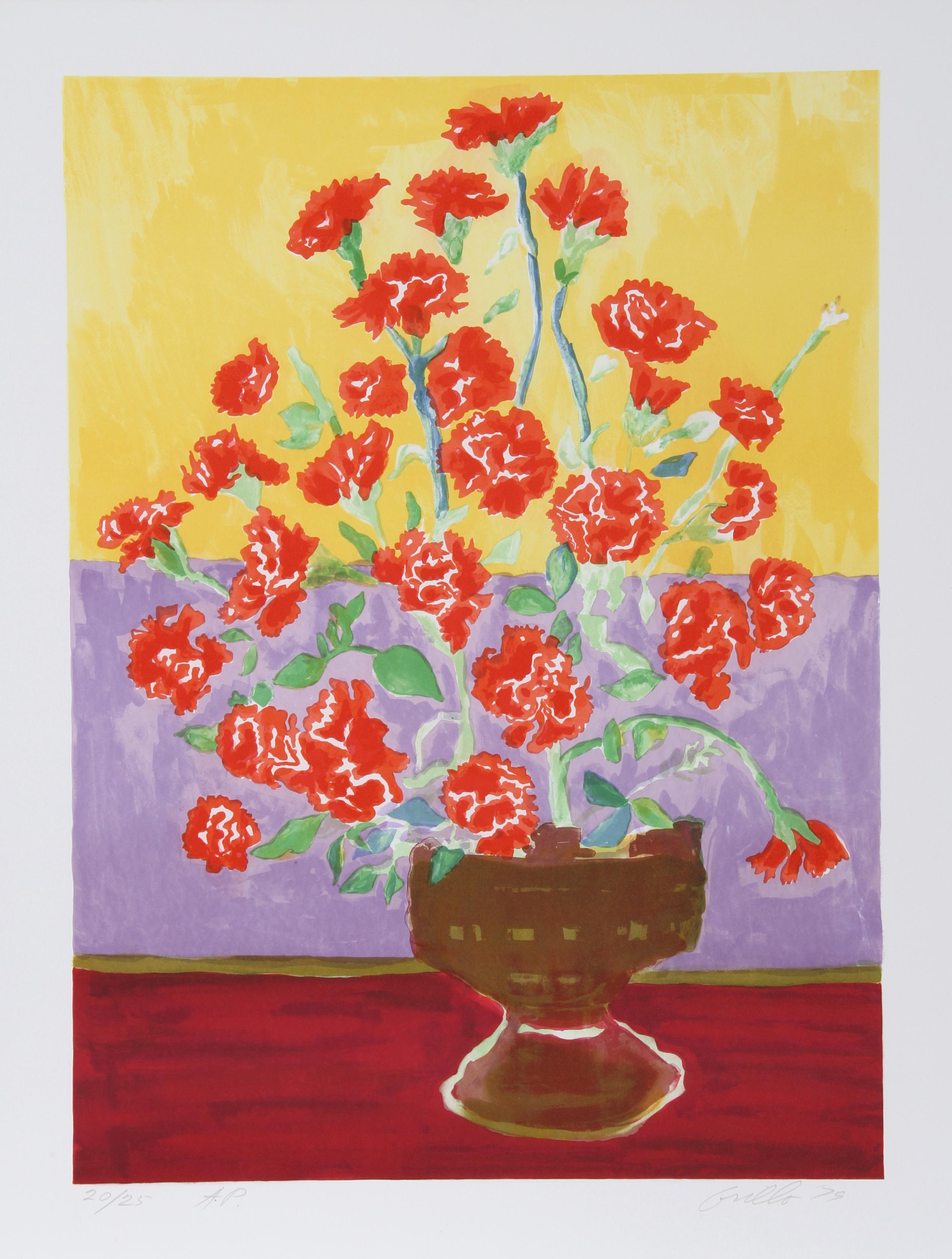 Carnations, Serigraph by John Grillo