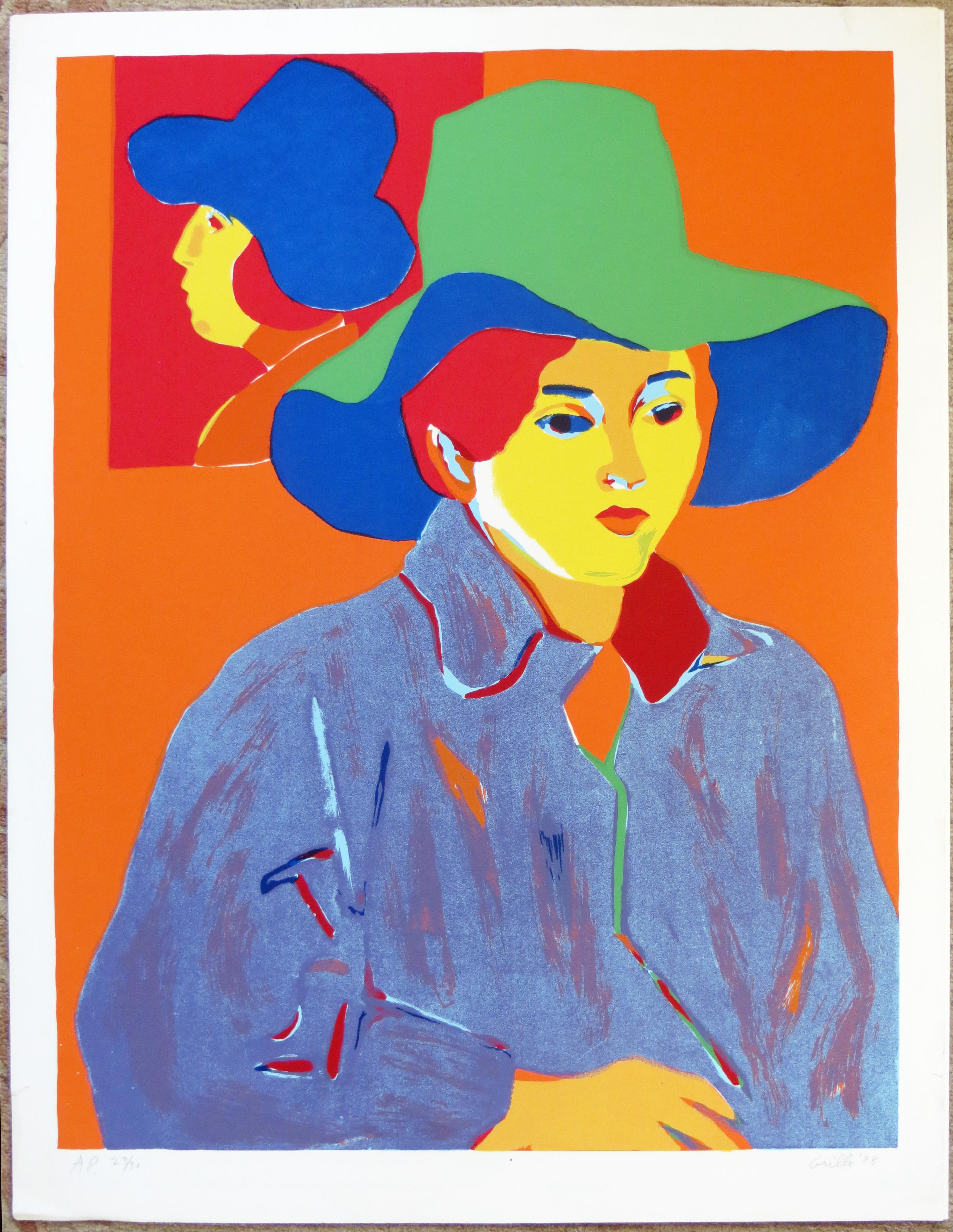 Mädchen mit Hut – Print von John Grillo