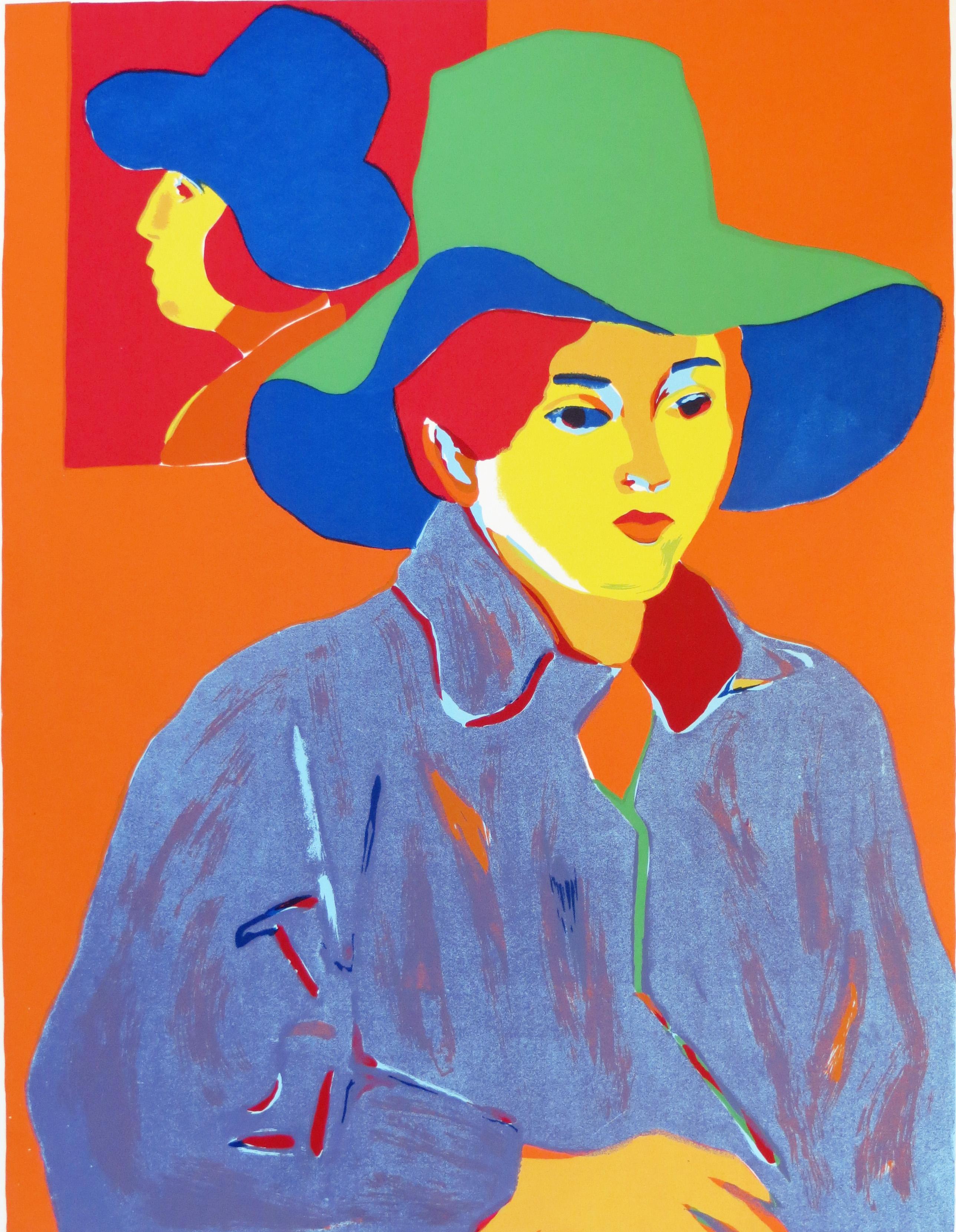 John Grillo Portrait Print – Mädchen mit Hut