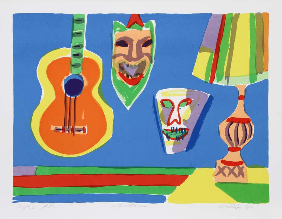 Guitarra, Pop Art Screenprint by John Grillo