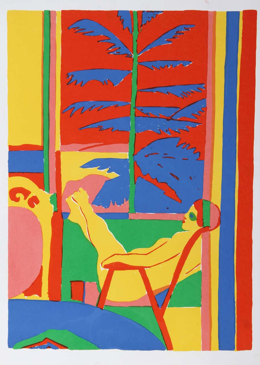 Lady in Chair, Contemporary Screenprint by John Grillo