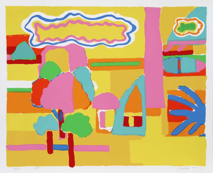 Landscape I, Colorful Pop Art Screenprint by John Grillo