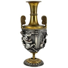 John Grinsell 
Son Neoclassical Silver Plate Copper and Brass Urn