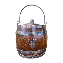 John Grinsell & Sons, Birmingham Wood & Silver Plate Bound Biscuit Box