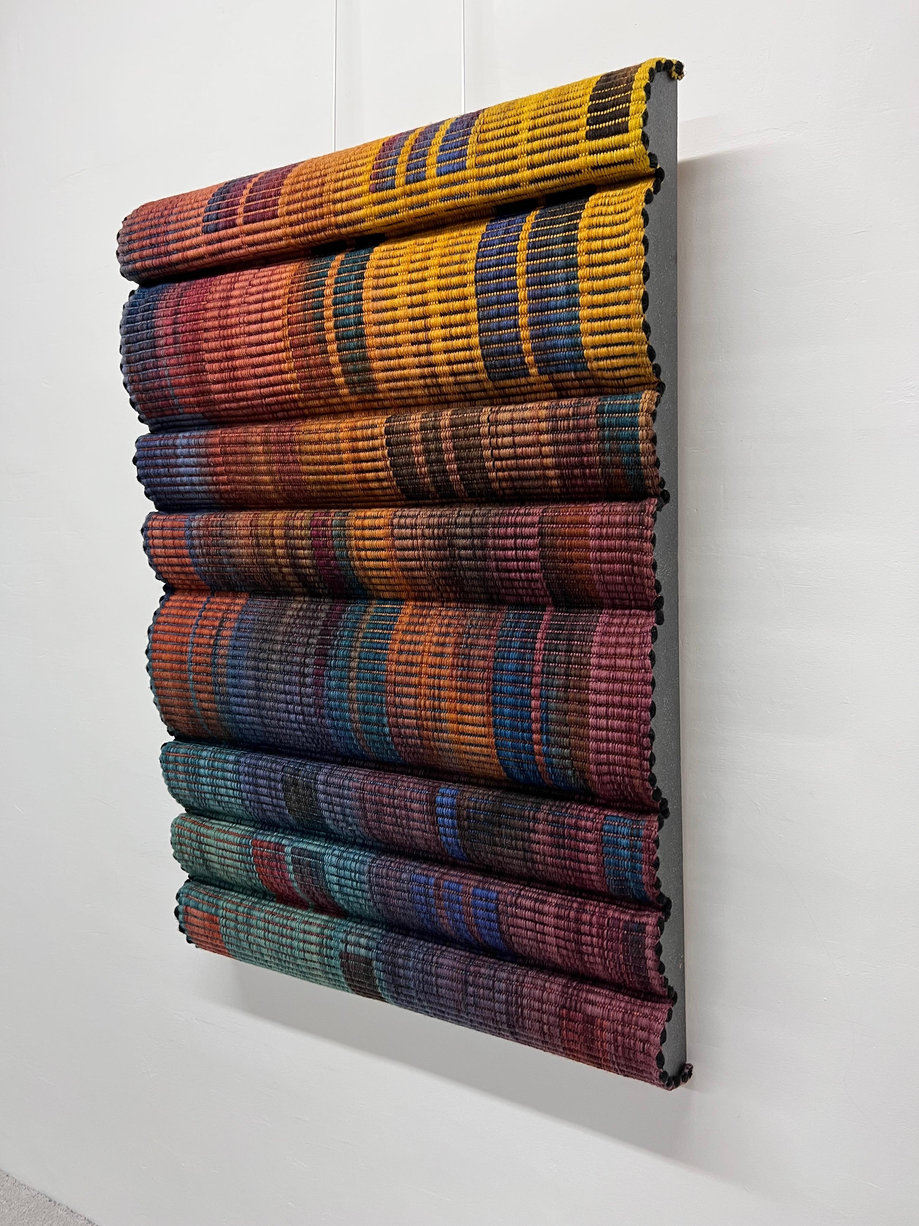 Woven fabric sculptural wall tapestry by John Gunther.
