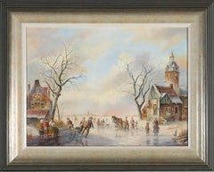 John Haanstra (b.1940) - Dutch School 20th Century Oil, Romantic Winter Scene