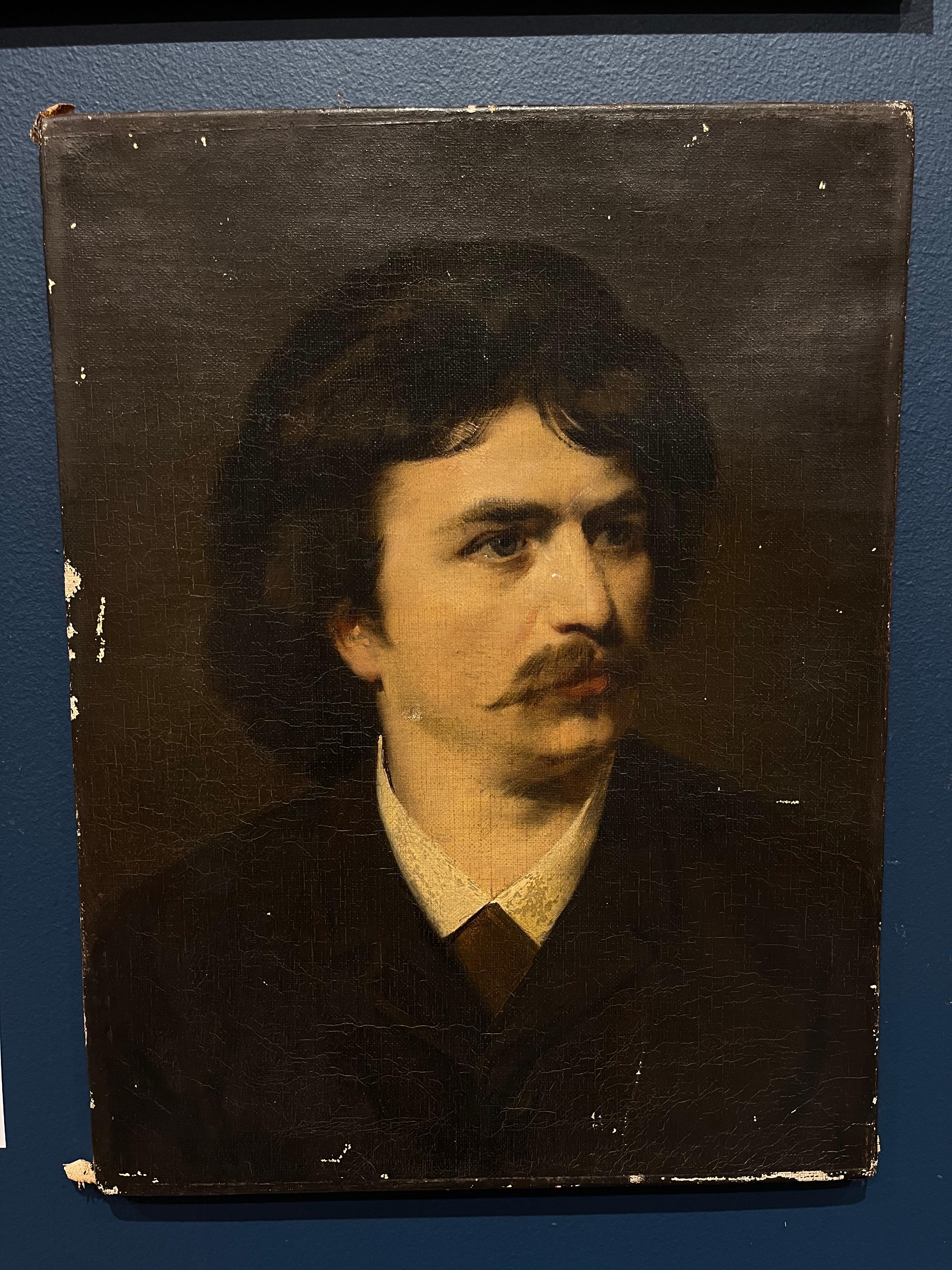 Mark Twain Oil Portrait - Painting by John Haberle