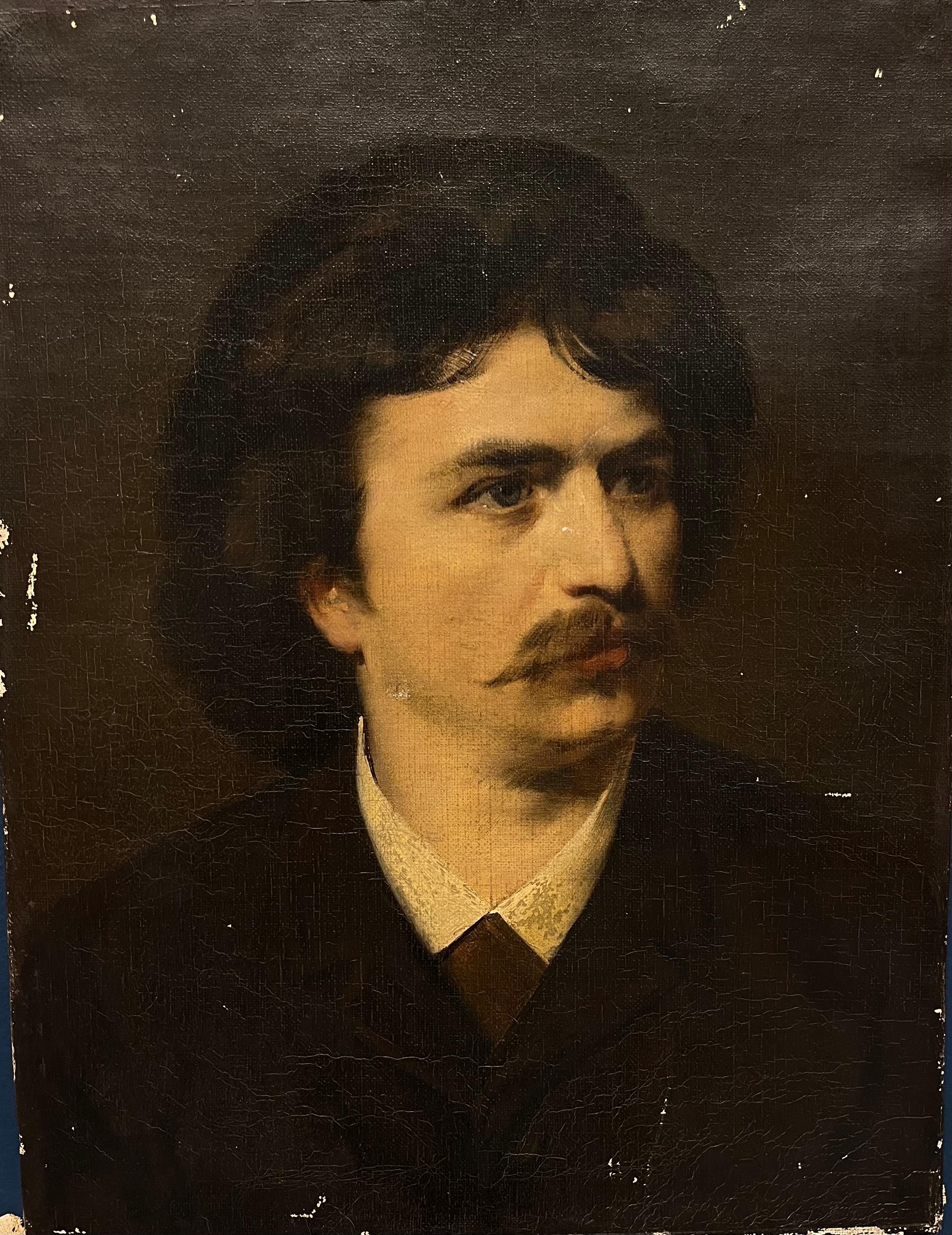 John Haberle Portrait Painting – Ölporträt von Mark Twain