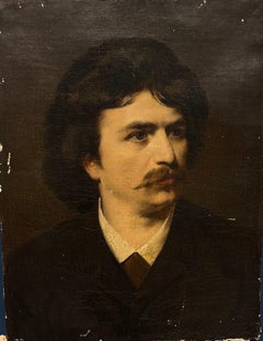 Antique Mark Twain Oil Portrait