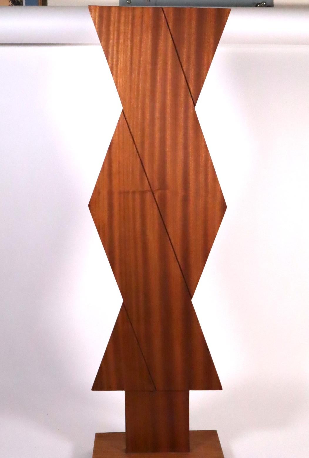 Wood Sculpture 1971 abstract geometric illusion INVENTORY CLEARANCE SALE For Sale 1