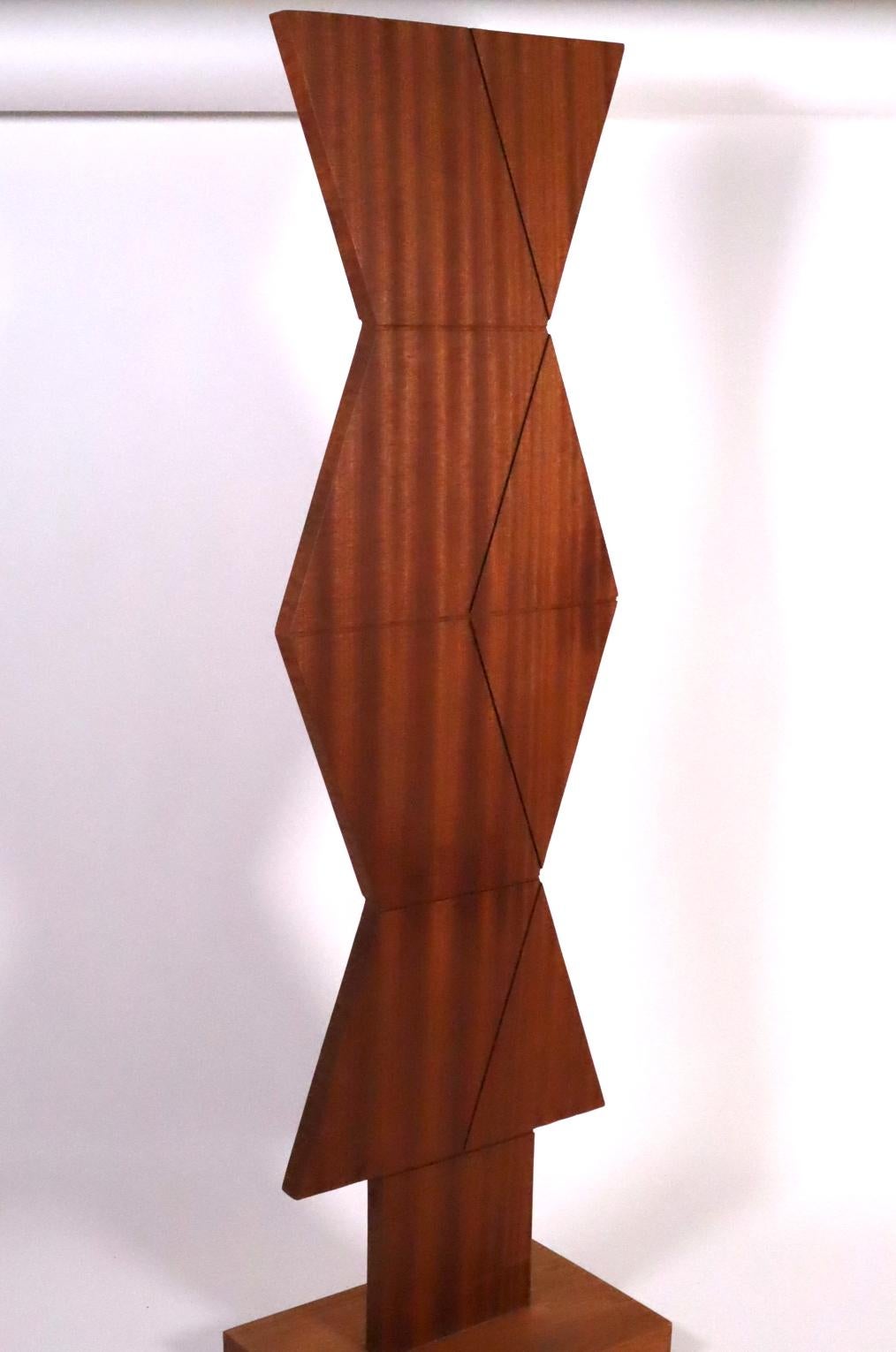 Wood Sculpture 1971 abstract geometric illusion INVENTORY CLEARANCE SALE For Sale 2