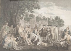 Hall nach West – Stich von 1775, William Penns Vertrag mit den Indianern