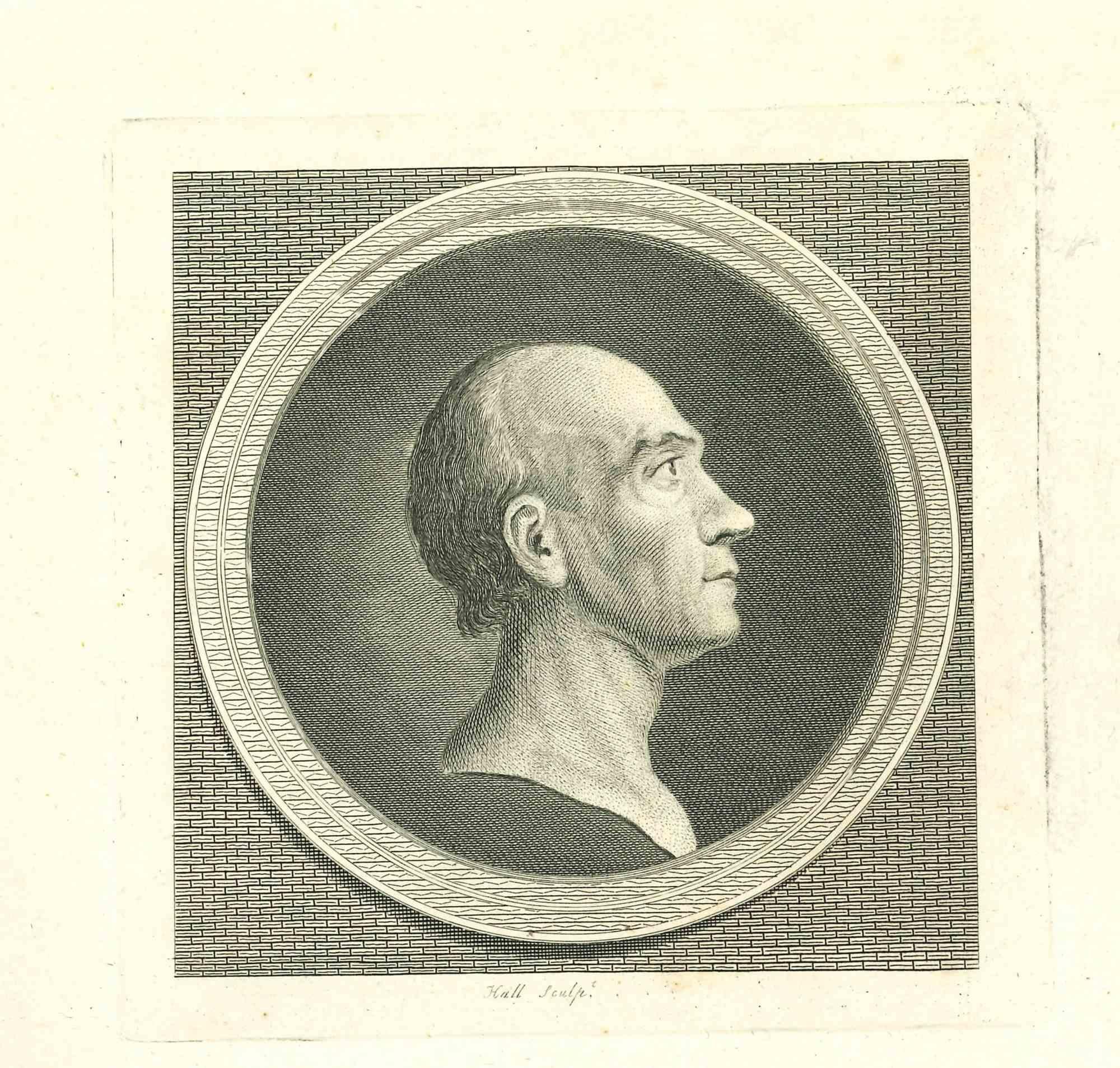 Portrait of a Man - Original Etching by John Hall - 1810