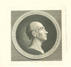 Antique Portrait of a Man - Original Etching by John Hall - 1810