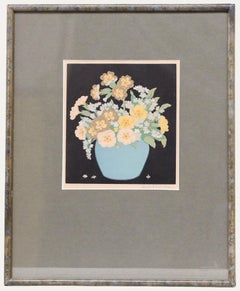 John Hall Thorpe (1874-1947) - Xilografía, Prímulas y Nudos Olvídame