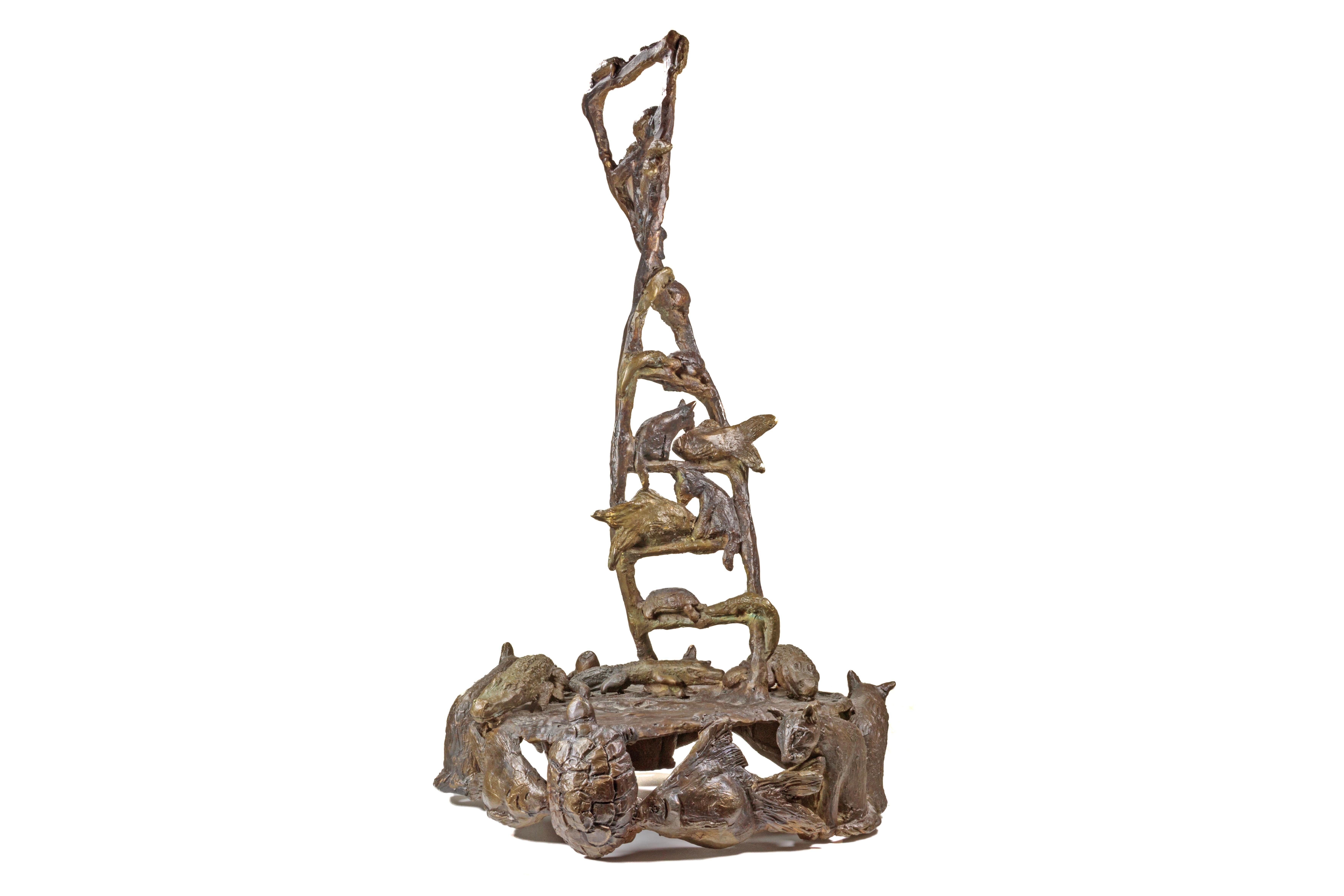 Goldfish, Cat, Turtle, Alligator (DNA) - Sculpture by John Hallett