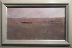 Original SCOTTISH Impressionist Oil Painting CATTLE FEEDING IN WINTER GALLOWAY