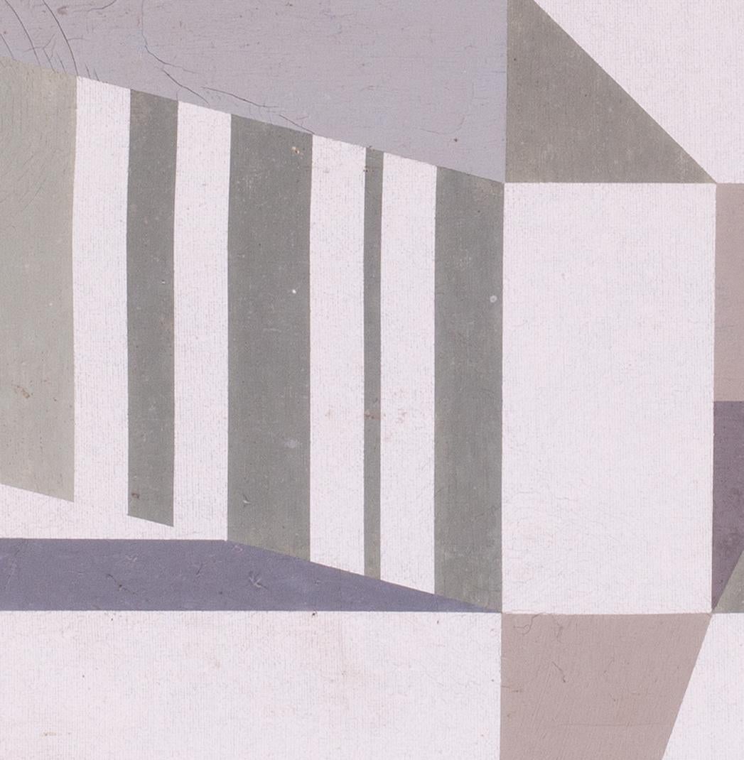 Abstract No.1 by Mid Century British artist John Hambleton Holdcroft, geometric - Gray Abstract Painting by John Hambleton Holdcroft 