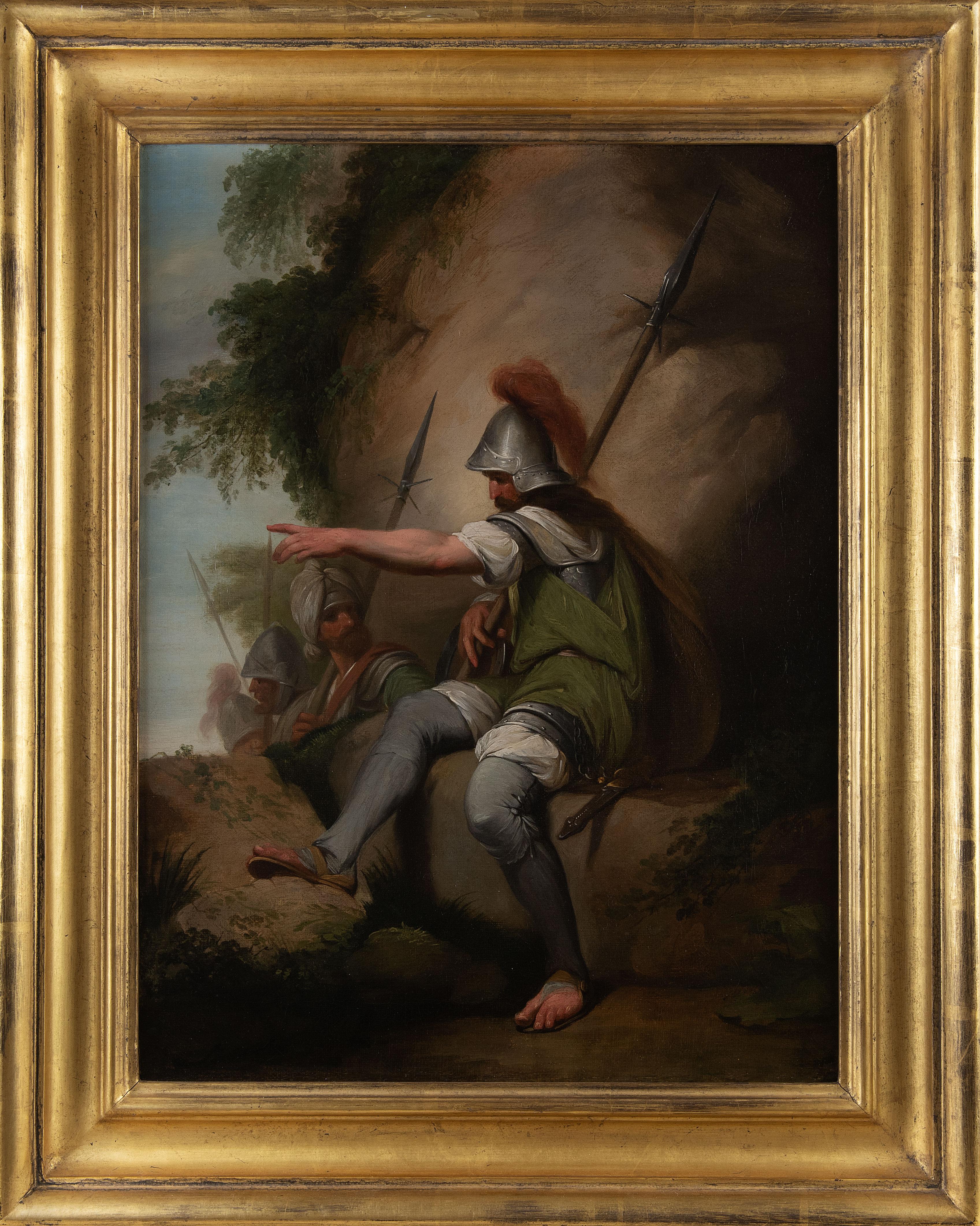 John Hamilton Mortimer Figurative Painting - 18th century painting of a bandit taking up his post