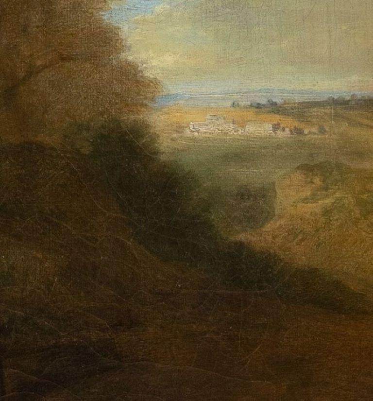 An English 18th century portrait of James Stanley, standing in a landscape - English School Painting by John Hamilton Mortimer