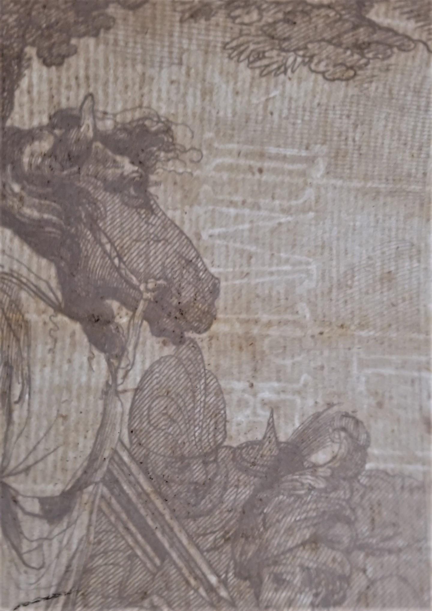 Cheval de bât et soldats /// Antique British Victorian Etching Figurative Animal en vente 5