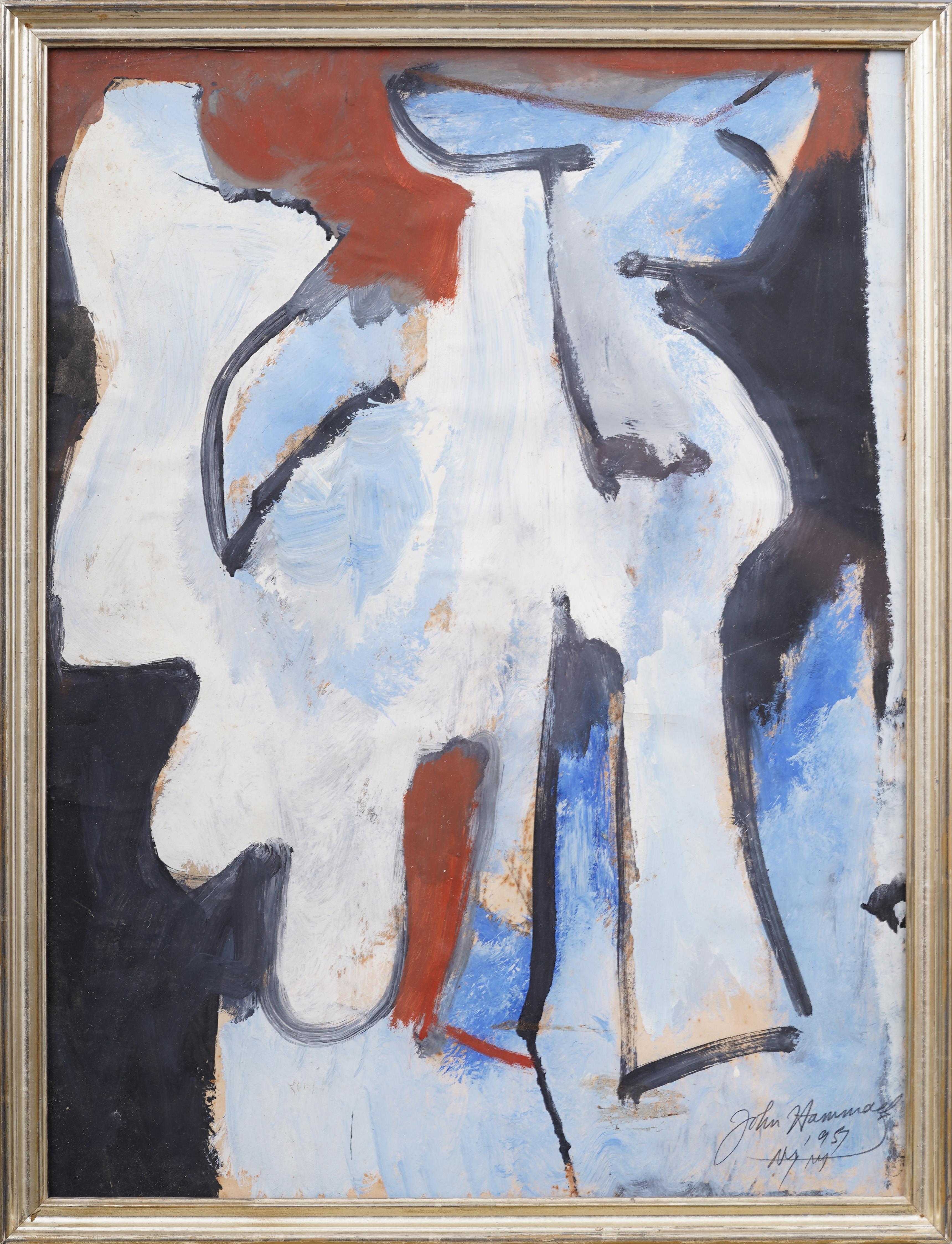 Ancienne peinture à l'huile expressionniste abstraite américaine signée Modernist - Painting de John Hammack