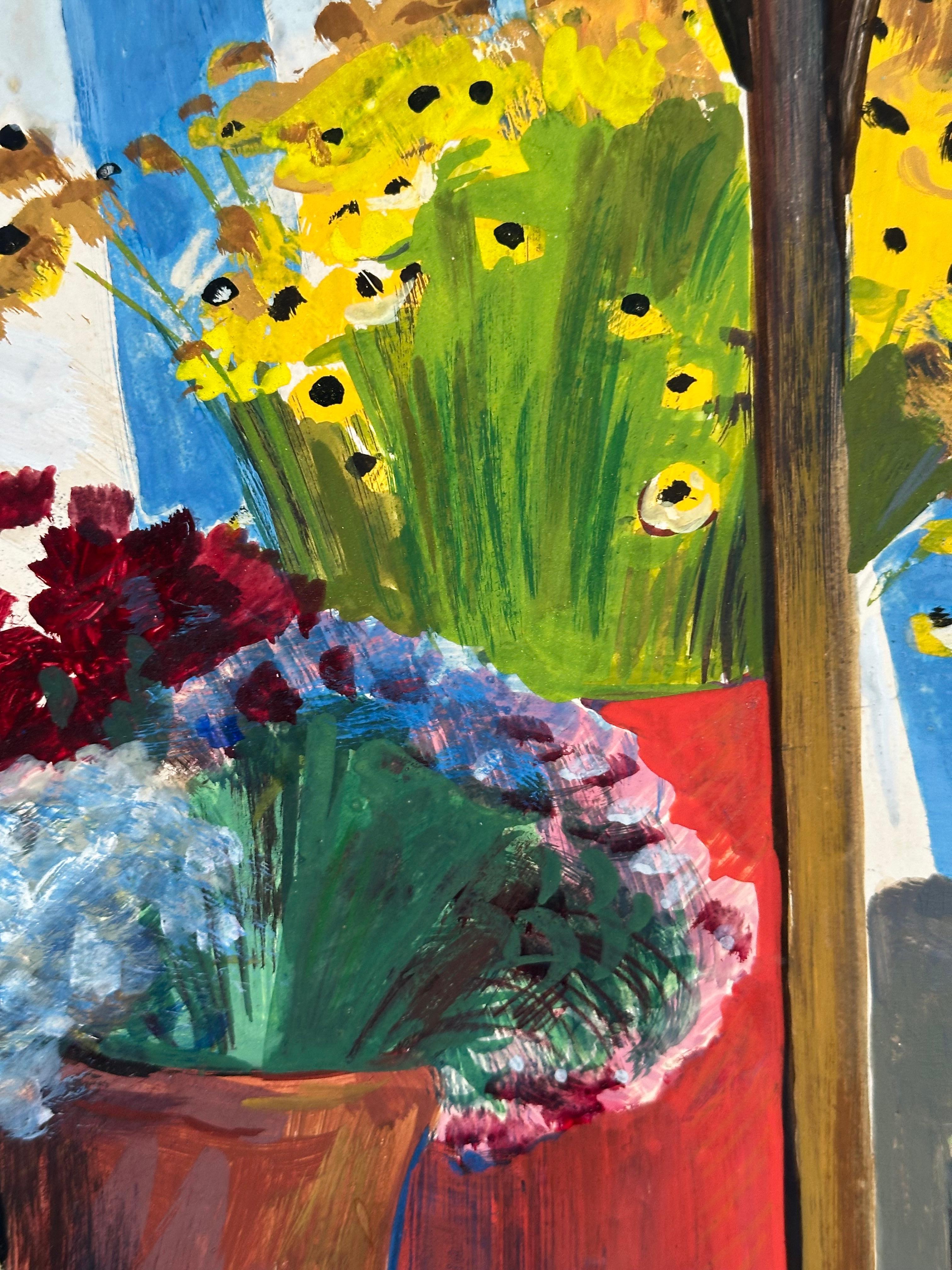John Hanlen (1922-2003). 

Marché aux fleurs, Lima, Pérou, vers 1950.

Tempera sur papier, la feuille mesure 14,25 x 22,5 pouces. Mesure avec le passe-partout : 18.5 x 26.5 pouces. L'œuvre n'est pas encadrée. 

Signé et titré dans les marges
