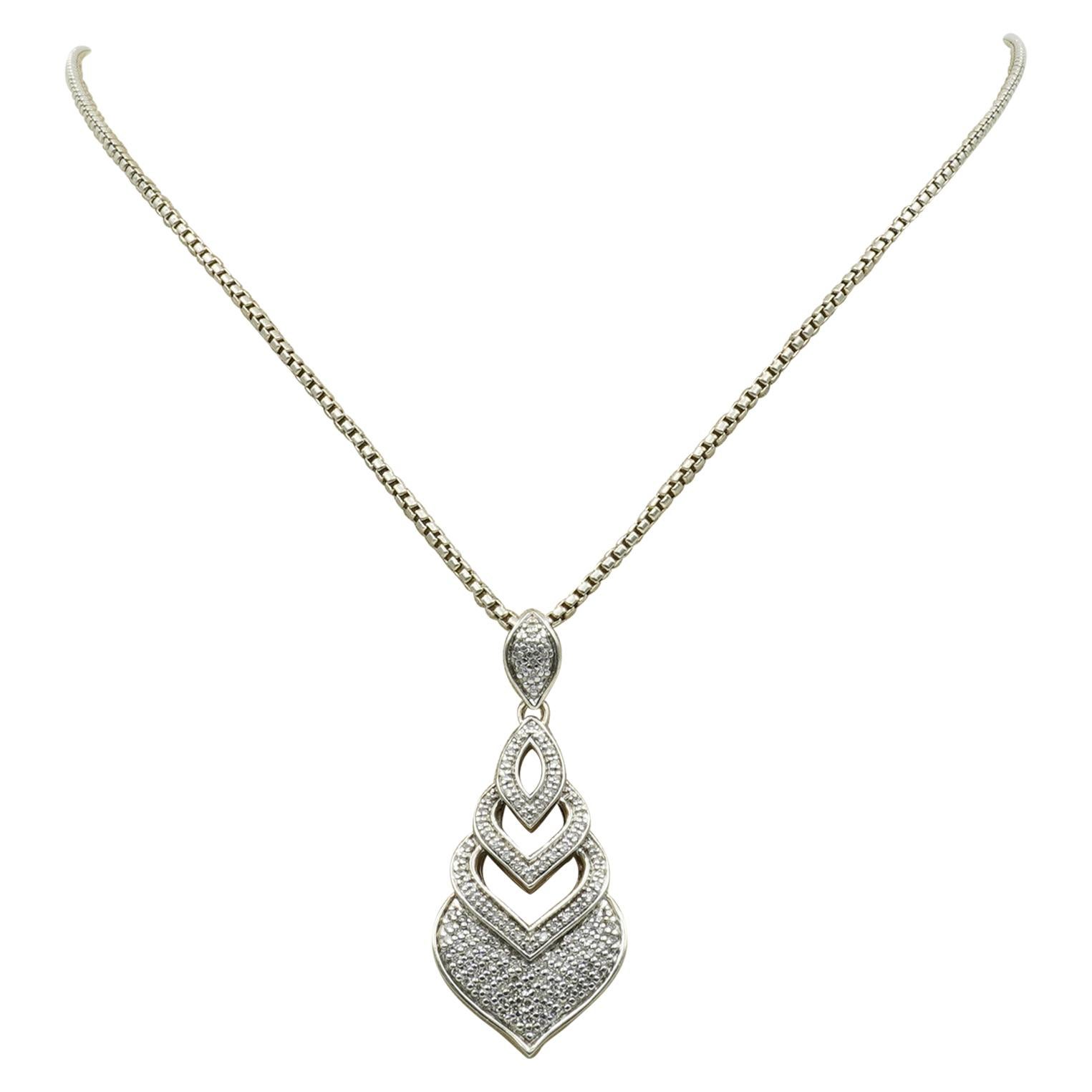 John Hardy 0.54ct Diamond Pave Naga Pendant in Sterling Silver, NBP66522DIX16-18
