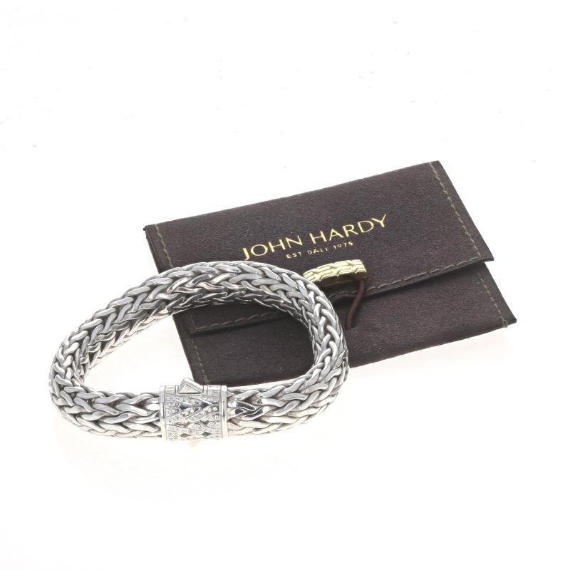 John Hardy 11mm Classic Chain Diamond Bracelet 7 3/4