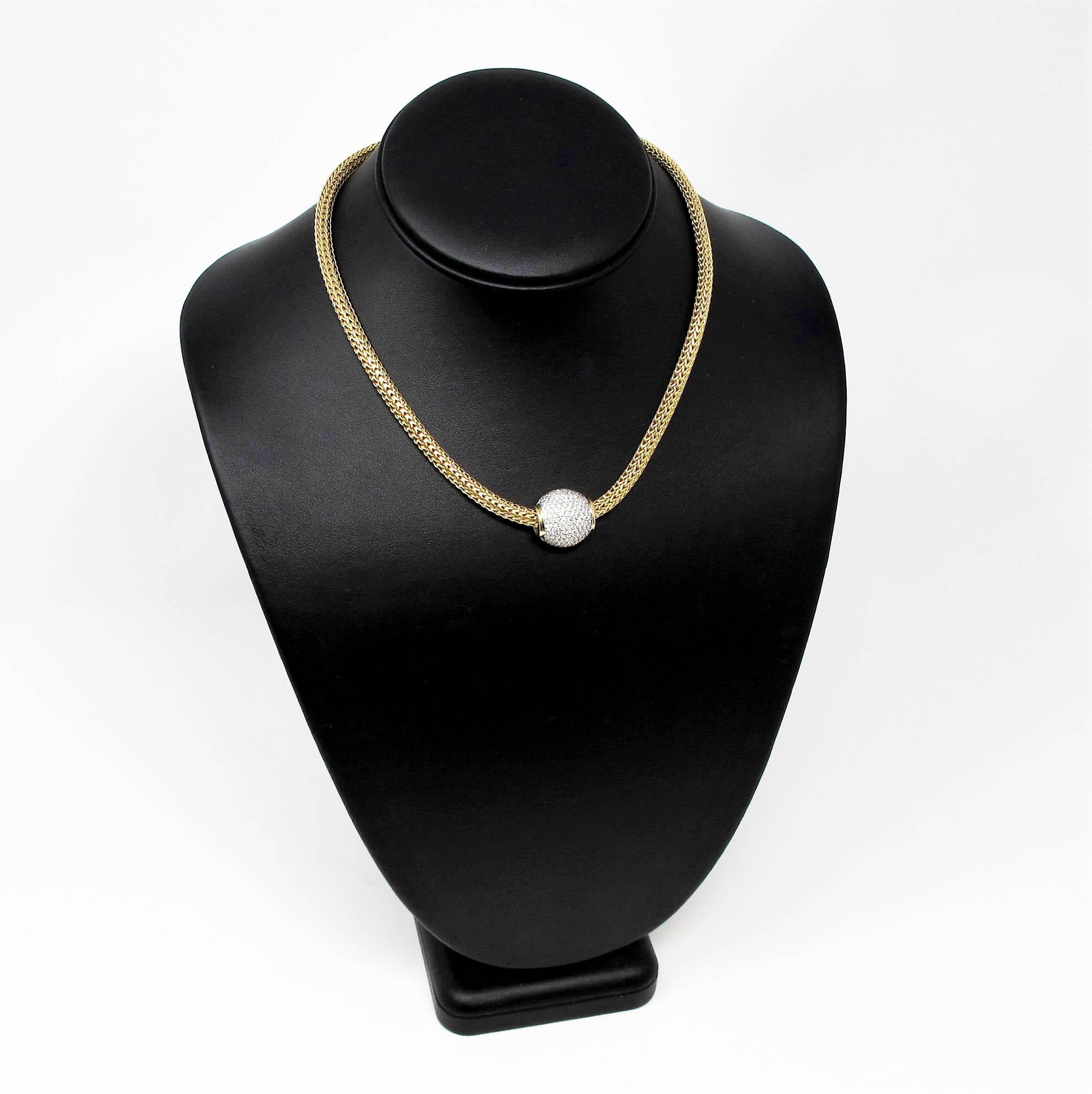 John Hardy 1.50 Carat Pave Diamond Necklace Enhancer / Pendant 18 Karat Gold 3