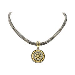 Vintage John Hardy 18 Karat Gold Sterling Silver Dot Enhancer Pendant Necklace